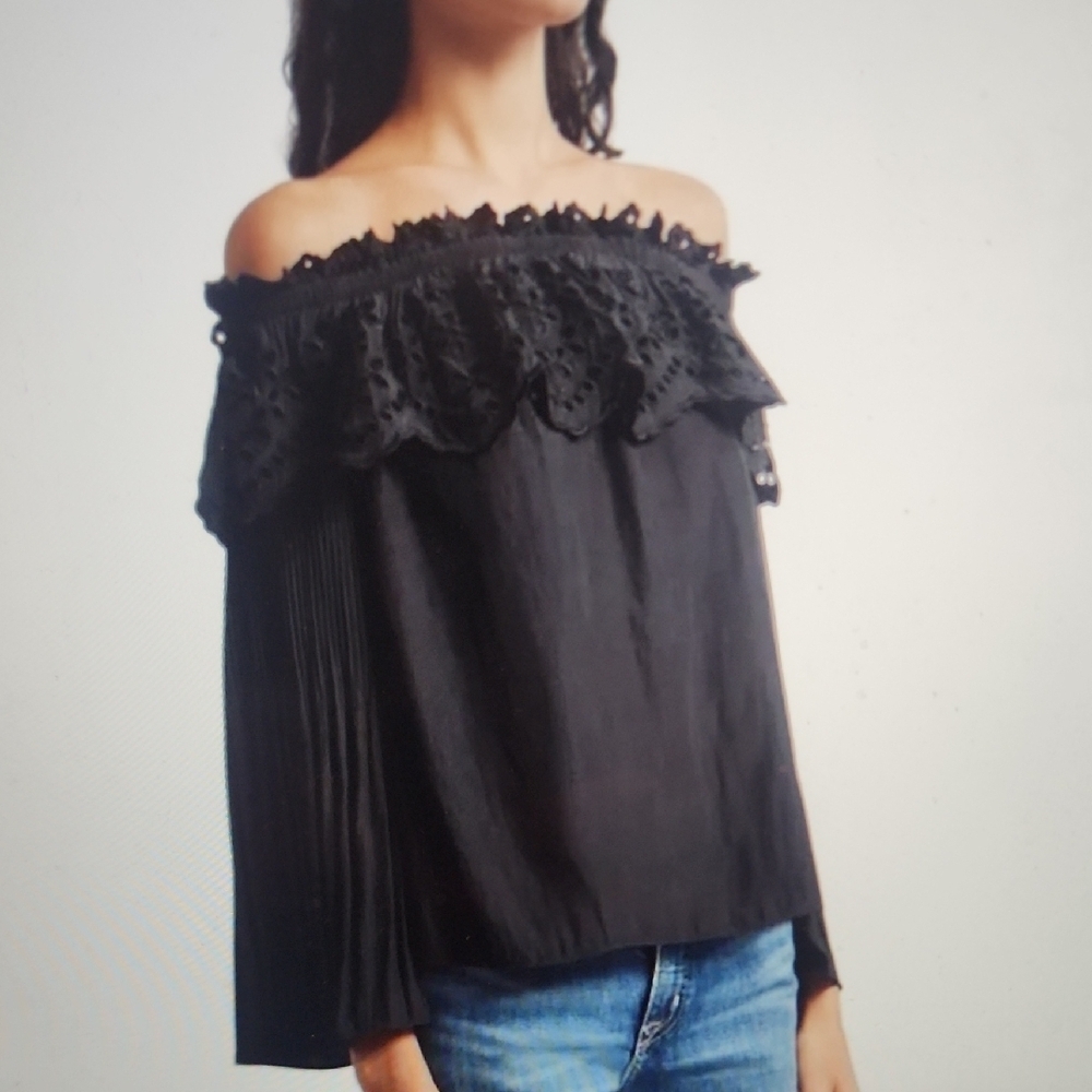 Ramy Brook Holland Ruffle Off The Shoulder Top Size XS